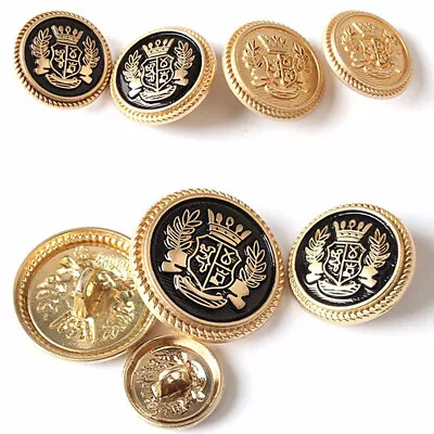 10Pcs Round Metal Buttons Hollow Carved Sewing For Jacket Suits Sweaters DIY • £2.63