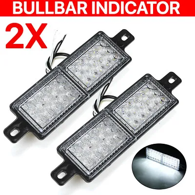 2x LED Bullbar Indicator Lights Front Park DRL White For ARB TJM Marker Lamp 12V • $35.15