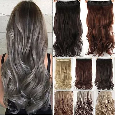 $11.60 • Buy Real Thick One Piece Clip In Full Head Hair Extensions Extension As Human Hair K