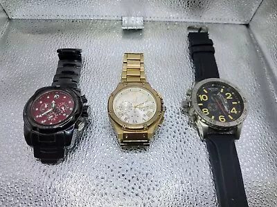 Three Watch Lot Invicta Nixon And Meister For Parts  • $32