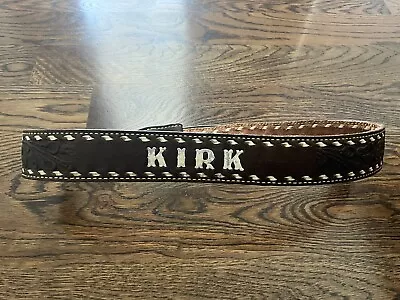 TEXTAN Belt Mens 32 ~ KIRK ~ Vintage Classic Hand Tooled Leather Western ~ USA • $15