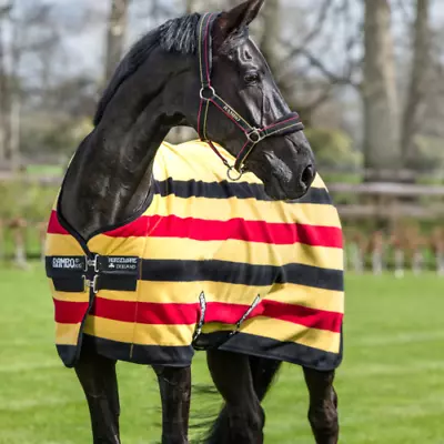 £65 • Buy Horseware Rambo Deluxe Fleece Rug Newmarket Stripe Gold 6ft Brand New  Free Post