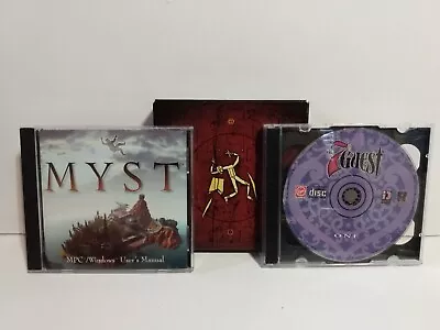 Lot Of 3 Vintage PC Games MYST RIVEN & 7TH GUEST Windows 95 • $17.56