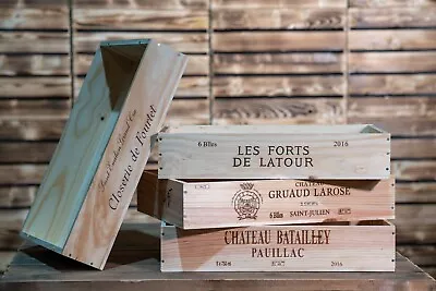 £14.95 • Buy Shallow Flat Half Size French Wooden Wine Crate Box -hamper Storage Planter`