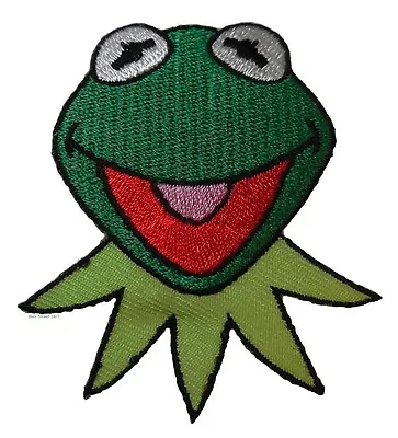 The Muppets Kermit The Frog Head Iron-on/Sew-on Embroidered PATCH • $4.99