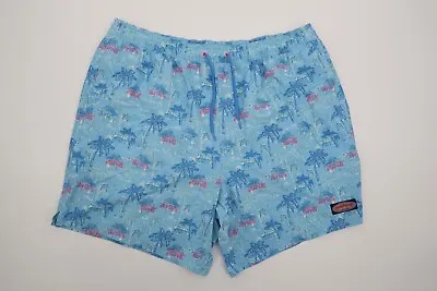 Vineyard Vines Men's XL Blue Beach Hut Printed 7  Chappy Swim Trunks Shorts • $29.96