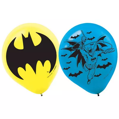$4.35 • Buy BATMAN Pack Of 6 Party Balloons Kids Birthday Decorations Helium Superhero