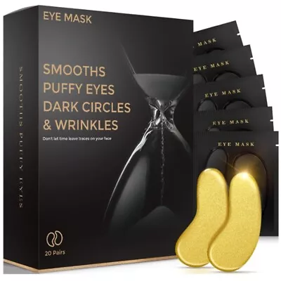 20 Pairs Premium Under Eye Gel Patches Reduce Wrinkles Dark Circles • $12.99