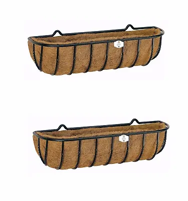 £52.49 • Buy Wall Mounted Troughs Garden Baskets Metal Planters Box 61cm Country Forged 2Pcs