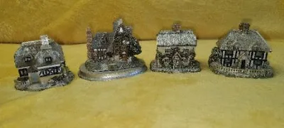 4 English Tudor Style Cottage House's Collectible Resin Figurines  • $28