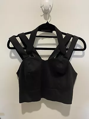 Kuwaii Melbourne-made Black Bodice Crop Top Size 8  • $45