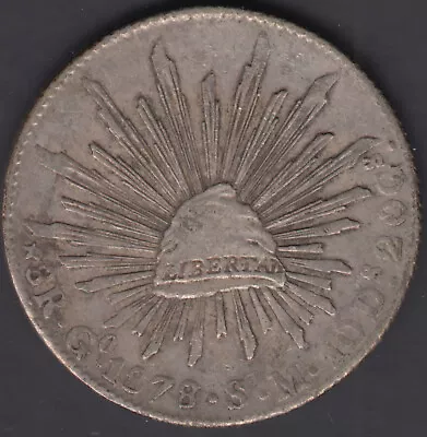 Currency 8 Reales Mexico 1878 Guanajuato G No Sm - Silver • $218.93