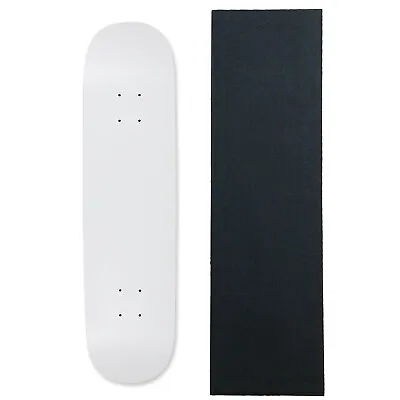 MOOSE Blank SKATEBOARD DECK 8.5' DPD WHITE Skateboards With Black Diamond Grip • $29.95