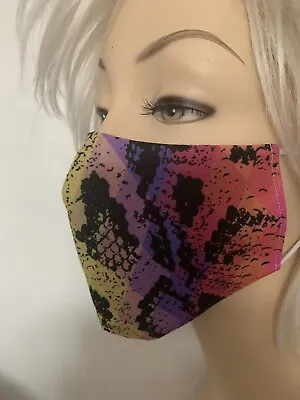 £5.50 • Buy Face Mask, Rainbow Snake Skin. High Quality, Handmade In The UK. (Adult)