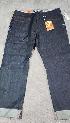 Indigo Red Mens Denim Jeans Straight Cuffed Dark Wash Blue 38 NWT • $17.99