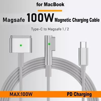 100W USB Type-C To Magsafe 1 2 Charging Cord For Macbook Air Pro • £6.33