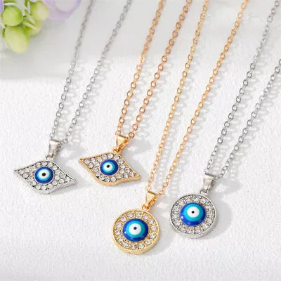 $2.64 • Buy Turkish Hamsa Lucky Evil Eye Pendant Necklace Chain Elegant Women Party Jewelry