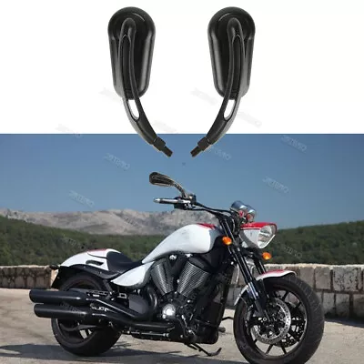 For Victory Hammer 8 Ball Jackpot Aluminum Black Motorcycle Rearview Mirrors AM • $35.56