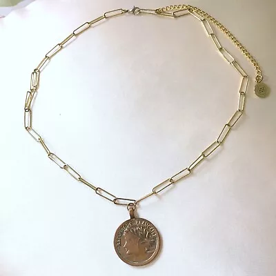 Kristalize Jewelry Liam 18  French Coin Goldtone Necklace • $7.99