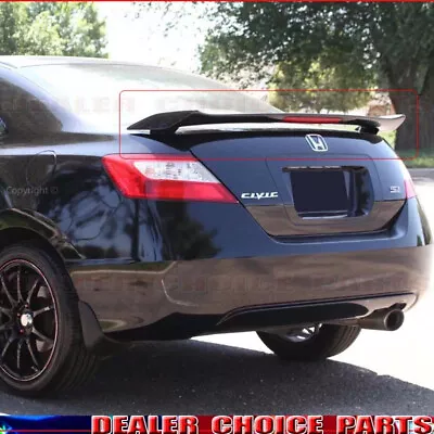 2006-08 2009 2010 2011 Honda Civic Si Coupe 2 Leg Style Spoiler W/L GLOSS BLACK • $118.95