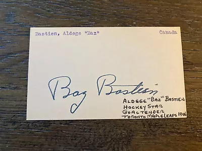 Aldege Baz Bastien Toronto Maple Leafs Signed Autographed Hockey 3x5 Index Card • $149