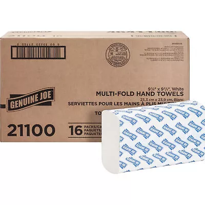 4000 White Paper Multifold Towels Bulk C-Fold Recycled Fiber Genuine Pack Of 16 • $34.88