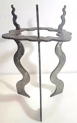 Vintage Hand Crafted Artisan Welded Brushed Steel Plant Stand C 1990 • $85