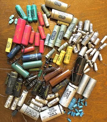 120 Vintage Pulled  Capacitors Micamold Solar Sangamo Tiny Chief Sprague Aerovox • $30