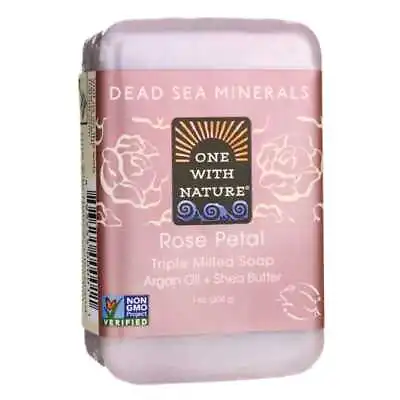 One With Nature Dead Sea Minerals Triple Milled Bar Soap - Rose Petal • $8.41