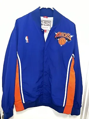 1992-93 New York Knicks Mitchell Ness Warm Up Jacket Windbreaker Size 44 L EUC • $99.99