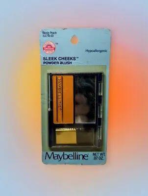 Vintage 1980's NOS MAYBELLINE Sleek Cheeks Powder Blush BARELY PEACH 335TB-03 • $19.99