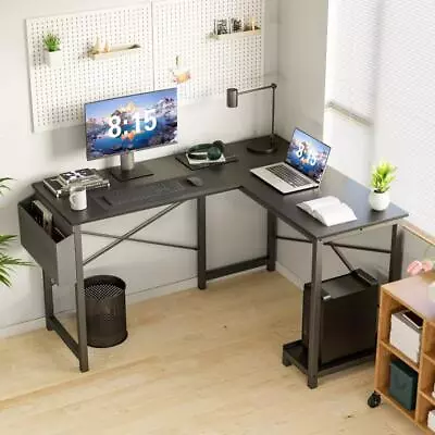 Modern 50-Inch L-Shaped Computer Desk With Storage And CPU Stand US Y1 • $59.99