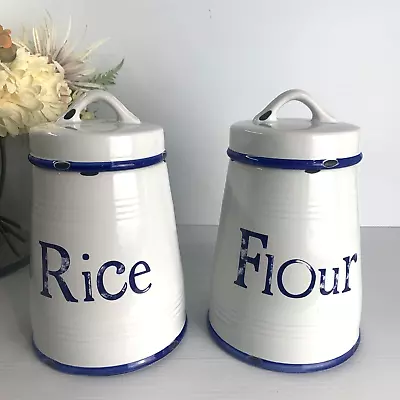 Casa Domani Rustica Rice & Flour Canister Vintage Rustic French Country Like New • $49.95