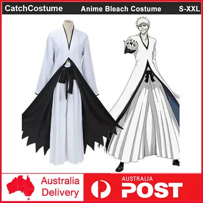 £42.29 • Buy Anime Shinigami Bleach Ichigo Rukia Renji Kimono Kendo White Cosplay Costume
