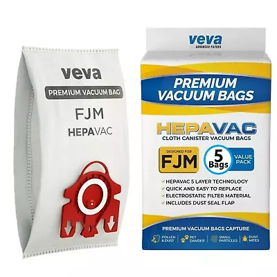 5 VEVA FJM Advances Filters Premium Vacuum Bags Hepavac Bags Cloth Canister • $14.99