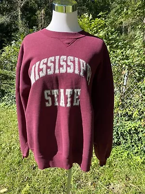 Vintage Mississippi State Bulldogs Russell Athletic L Large Crewneck Sweatshirt • $44.99