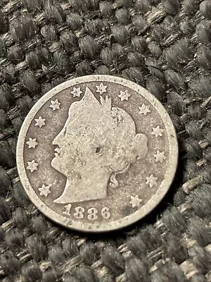 1886  Liberty Head V Nickel Coin KEY DATE! • $49.99