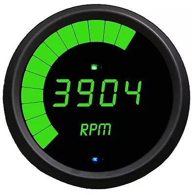 3 3/8  Multi Function Programmable Tachometer Green LED Gauge Black Bezel • $123.03