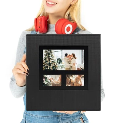 $29.49 • Buy Photo Album 600 Pockets 4x6 Pictures For Wedding Family Vacation Leather Black
