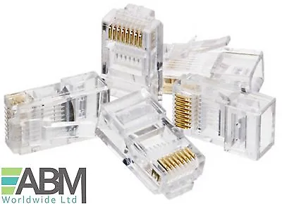 £4.45 • Buy RJ45 Connector For Cat5e Cat6 Ethernet Patch Cable End Crimp Modular Plug Lot 
