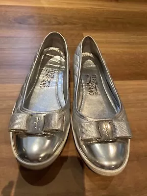 Ferragamo Women Shoes Size 8 1/2M In Silver • $80