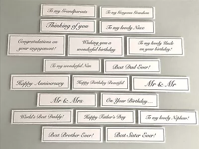 £1.90 • Buy 30 Card Sentiments Banners. Birthday Wedding Baby White Card 160gsm Card Toppers
