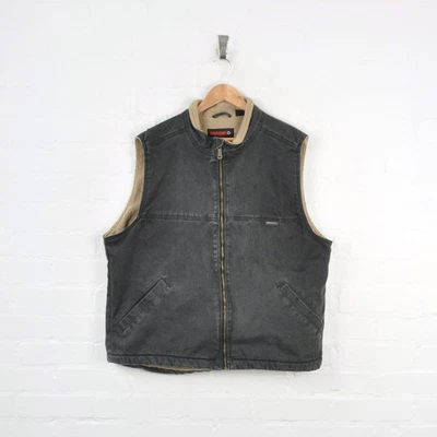 £50 • Buy Vintage Wolverine Workwear Vest Gilet Sherpa Lined Grey XL