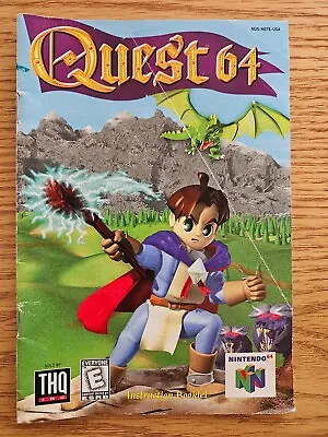 Quest 64 N64 Nintendo 64 Instruction Manual Booklet Only Authentic Original OEM • $12.99