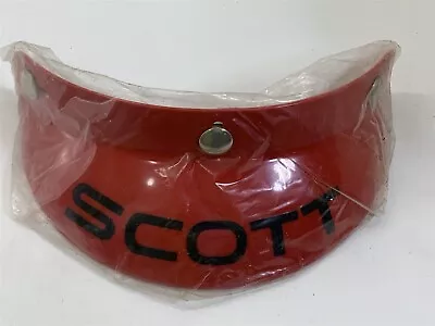 NOS Vintage Scott Red/Black Motorcycle Helmet Visor Bubble Visor BV200 3 Snap • $34.95