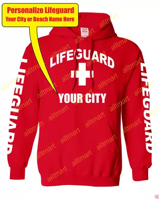 Personalize Custom Lifeguard Pullover Hoodie Jacket Safety Pool Staff Sweatshirt • $32.99