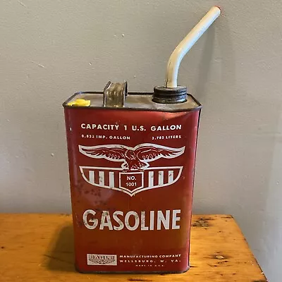 Vintage E-Z Pour EAGLE Gasoline Filler Can No. 1001 1 US GALLON Goose Neck Spout • $24