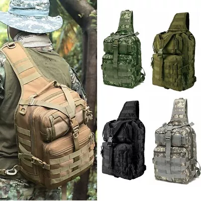 Backpack Military Molle Crossbody Chest Shoulder Bag Pouch Outdoor Hiking Travel • $20.99