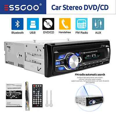 Single 1 DIN Car Stereo DVD/CD Bluetooth FM AM Radio USB SD AUX Audio MP3 Player • $57.42
