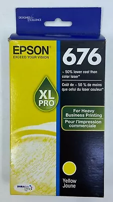 Genuine OEM Epson 676 XL 676XL Pro High Yield Yellow Ink Cartridge EXP 02/17 • $11.99